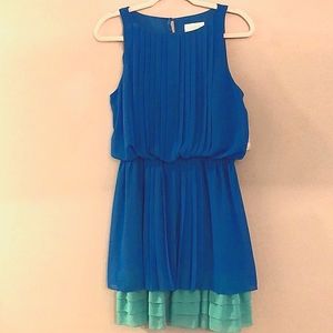 Jessica Simpson blue and green size medium like new dress double layered